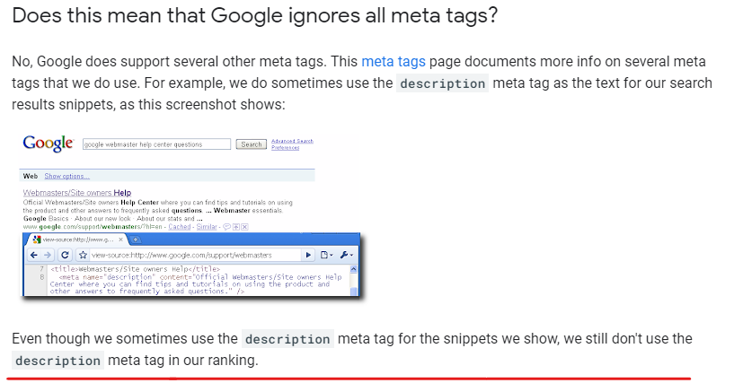 Google on Meta Descriptions